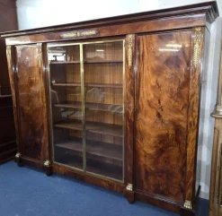 Pamono Large Empire Style Mahogany Bookcase, 1930s Online