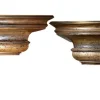 Pamono Large English Carved Oak Wall Brackets with Brass Mounts, Set of 2 New