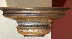 Pamono Large English Carved Oak Wall Brackets with Brass Mounts, Set of 2 New