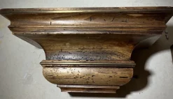 Pamono Large English Carved Oak Wall Brackets with Brass Mounts, Set of 2 New