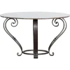 Pamono Large English Circular Marble Top Wrought Iron Table, 1950s Outlet