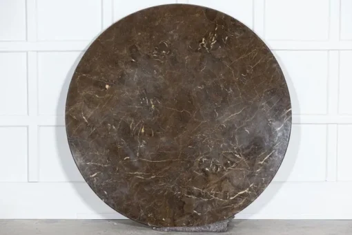 Pamono Large English Circular Marble Top Wrought Iron Table, 1950s Outlet