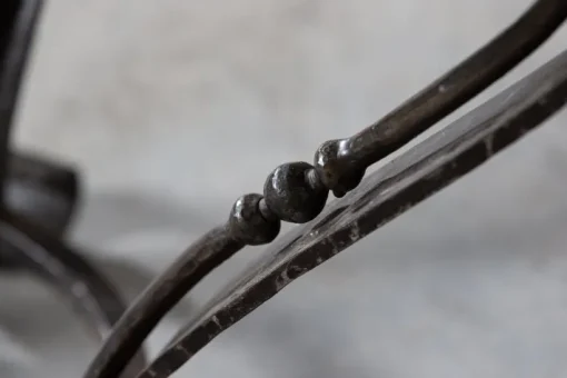 Pamono Large English Circular Marble Top Wrought Iron Table, 1950s Outlet