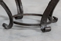 Pamono Large English Circular Marble Top Wrought Iron Table, 1950s Outlet