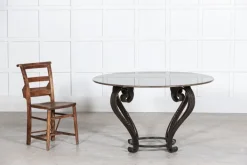 Pamono Large English Circular Marble Top Wrought Iron Table, 1950s Outlet