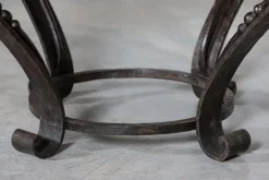 Pamono Large English Circular Marble Top Wrought Iron Table, 1950s Outlet