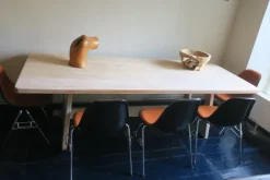 Pamono Large Farmhouse Dining Table in Limed Oak, 1940s-1950s Clearance