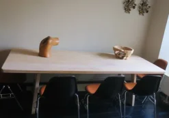 Pamono Large Farmhouse Dining Table in Limed Oak, 1940s-1950s Clearance