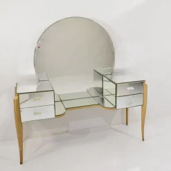 Pamono Large French Coiffeuse Glass Dressing Table for Ledies, 1950s Online