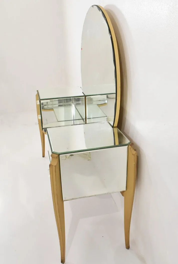 Pamono Large French Coiffeuse Glass Dressing Table for Ledies, 1950s Online