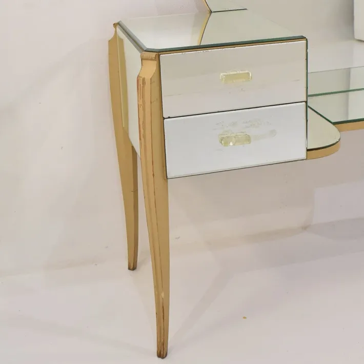 Pamono Large French Coiffeuse Glass Dressing Table for Ledies, 1950s Online