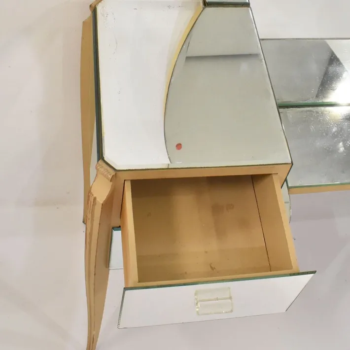 Pamono Large French Coiffeuse Glass Dressing Table for Ledies, 1950s Online