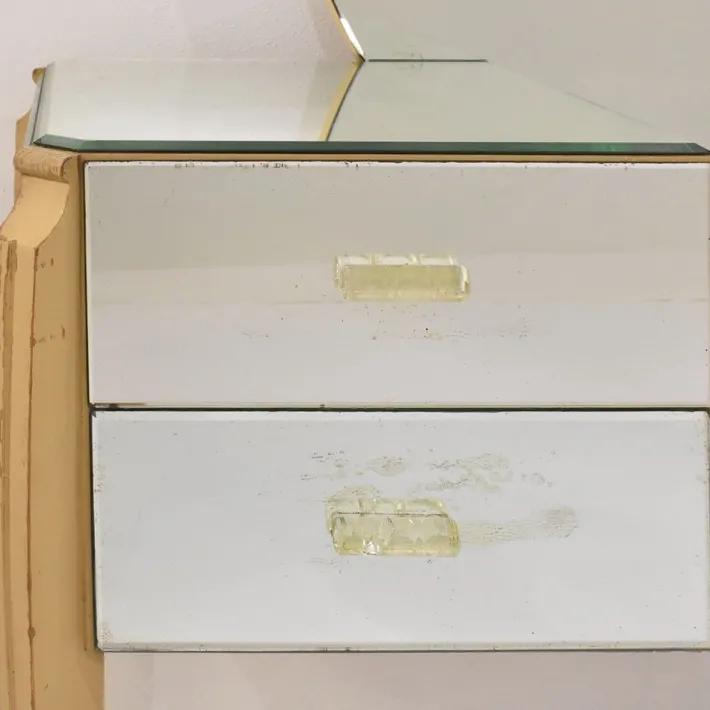 Pamono Large French Coiffeuse Glass Dressing Table for Ledies, 1950s Online