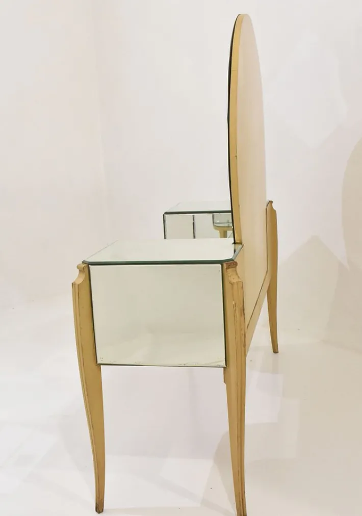 Pamono Large French Coiffeuse Glass Dressing Table for Ledies, 1950s Online