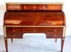 Pamono Large French Mahogany Cylinder Bureau New