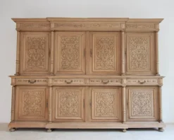 Pamono Large Late 19th Century Bleached Oak Cabinet