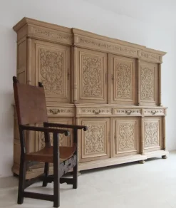 Pamono Large Late 19th Century Bleached Oak Cabinet