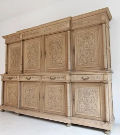 Pamono Large Late 19th Century Bleached Oak Cabinet