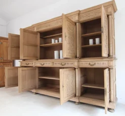 Pamono Large Late 19th Century Bleached Oak Cabinet