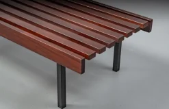 Pamono Large Mahogany Bench from Wiener Werkstätten, 1960s Online