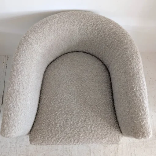 Pamono Large Mid-Century Chromed Steel and Mohair Bouclé Lounge Chairs by Milo Baughman, USA, 1970s, Set of 2