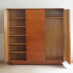 Pamono Large Mid-Century Curved 3-Door Wardrobe, 1950s