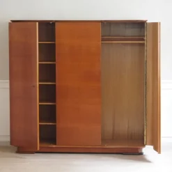 Pamono Large Mid-Century Curved 3-Door Wardrobe, 1950s