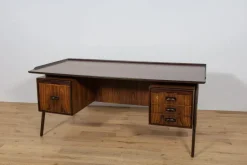 Pamono Large Mid-Century Freestanding Rosewood Desk, Denmark, 1960s