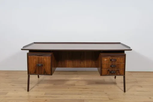 Pamono Large Mid-Century Freestanding Rosewood Desk, Denmark, 1960s