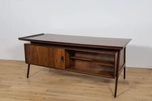 Pamono Large Mid-Century Freestanding Rosewood Desk, Denmark, 1960s