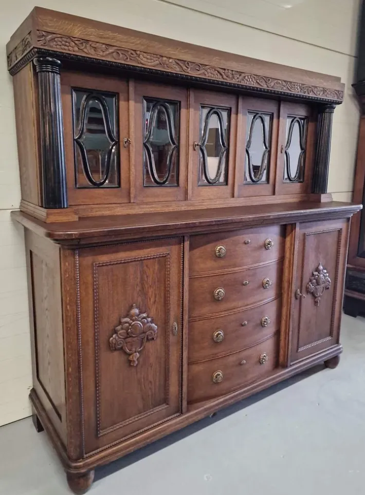 Pamono Large Oak Display Buffet New