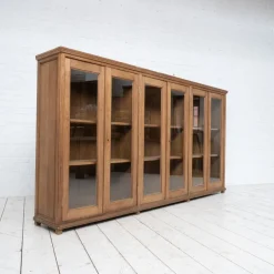 Pamono Large Oak Display Case, Early 20th Century