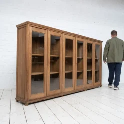 Pamono Large Oak Display Case, Early 20th Century