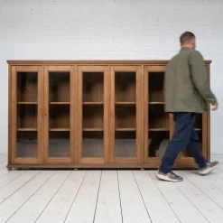 Pamono Large Oak Display Case, Early 20th Century