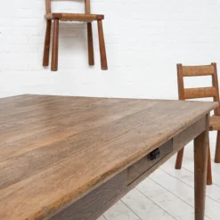 Pamono Large Oak Farmhouse Table, 1900 Best