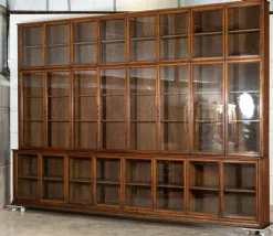 Pamono Large Oak Glazed Haberdashery Bookcase Cabinet, 1890 Clearance