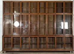 Pamono Large Oak Glazed Haberdashery Bookcase Cabinet, 1890 Clearance
