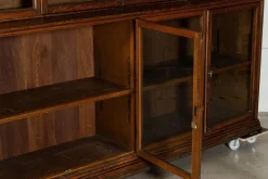 Pamono Large Oak Glazed Haberdashery Bookcase Cabinet, 1890 Clearance