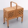 Pamono Large Oak Sewing Box, Holland, 1950s New