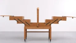 Pamono Large Oak Sewing Box, Holland, 1950s New