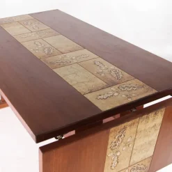 Pamono Large Rosewood and Ceramic Dining Table, 1970s New