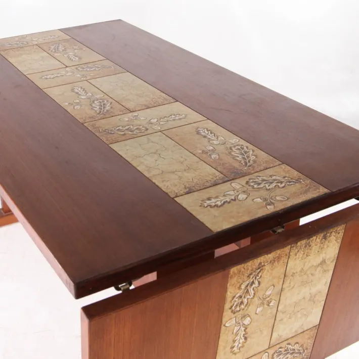 Pamono Large Rosewood and Ceramic Dining Table, 1970s New