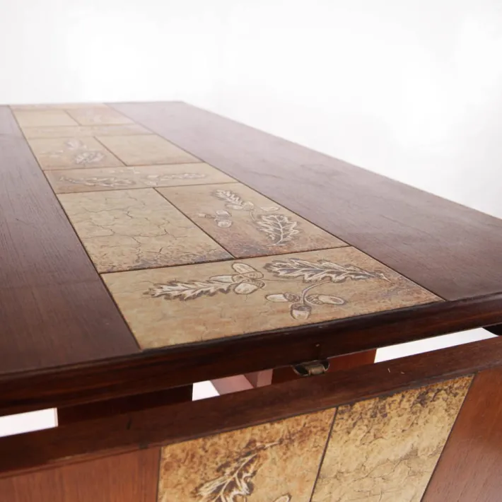 Pamono Large Rosewood and Ceramic Dining Table, 1970s New
