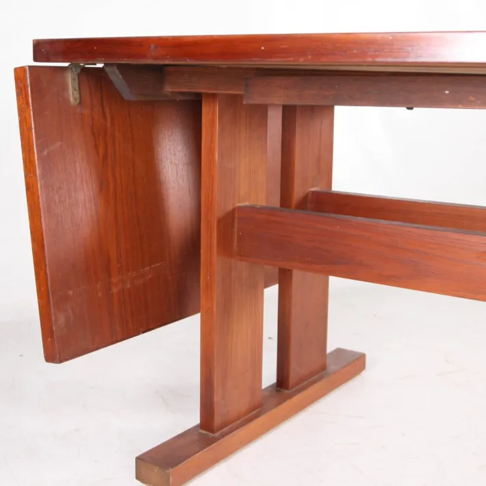 Pamono Large Rosewood and Ceramic Dining Table, 1970s New