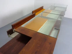 Pamono Large Sales Counters in Rosewood and Steel and Glass, 1960s, Set of 3 Sale