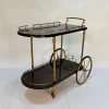 Pamono Large Serving Bar Cart or Trolley with Brass Details by Aldo Tura, Italy, 1960s Discount