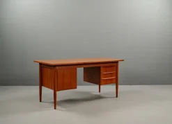 Pamono Large Teak Desk by Gunnar Nielsen for Tibergaard, Denmark, 1960s Hot