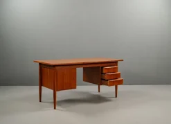 Pamono Large Teak Desk by Gunnar Nielsen for Tibergaard, Denmark, 1960s Hot