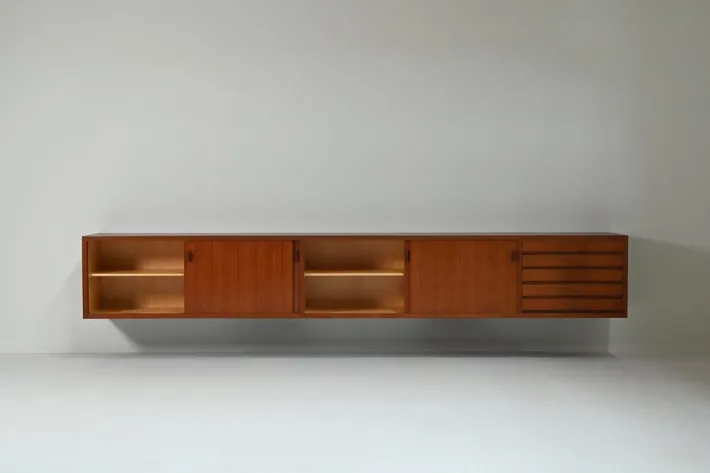 Pamono Large Teak Floating Sideboard, 1960s Sale