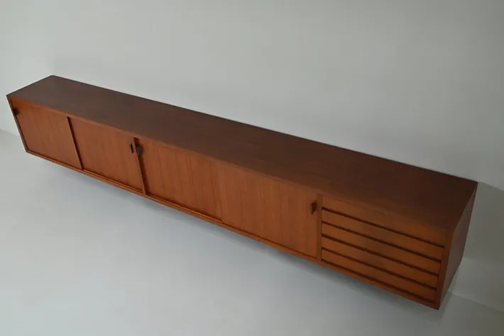 Pamono Large Teak Floating Sideboard, 1960s Sale